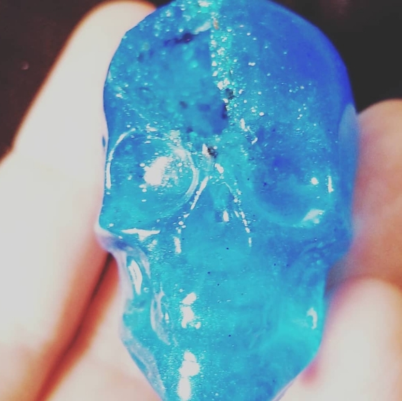 Hamdmade druzy skull keychain - Picture 5 of 5